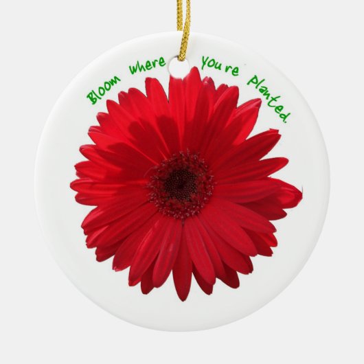 Bloom waar je geplant bent keramisch ornament (Voorkant)