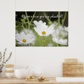 Bloom waar je geplant bent White Floral foto Poster (Keuken)