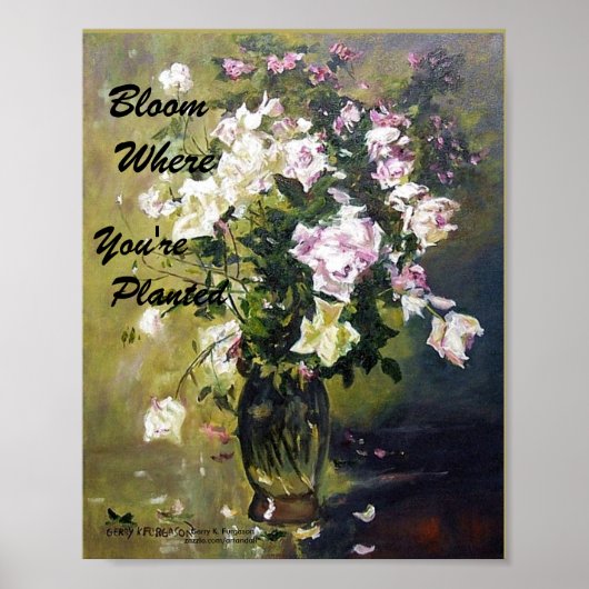 "BLOOM WAAR JE GEPLANTEERD ROOS POSTER BENT" (Voorkant)
