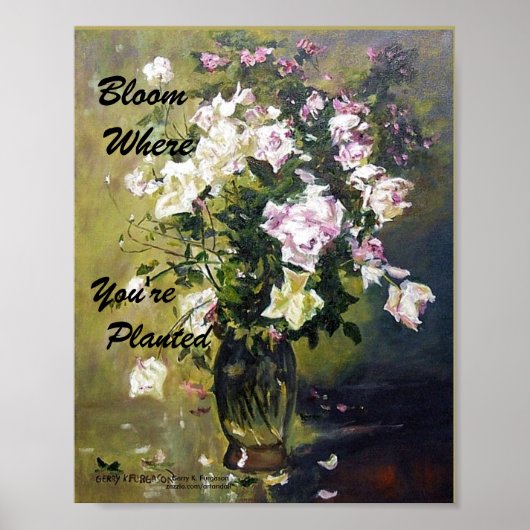 "BLOOM WAAR JE GEPLANTEERD ROOS POSTER BENT" (Voorkant)