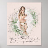 Bloom waar je hart kan groeien | WATERVERF Poster (Voorkant)