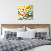 Bloom waar u bent geplant canvas afdruk (Insitu (Slaapkamer))