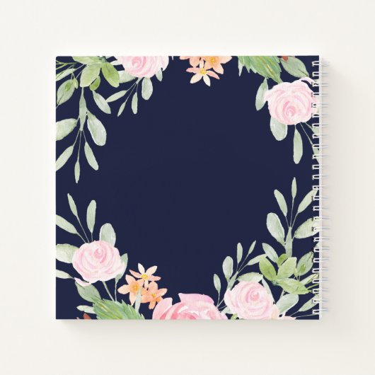 Bloom waar u bent geplant | Floral Typografie Notitieboek (Achterkant)