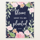 Bloom waar u bent geplant | Floral Typografie Planner (Voorkant)
