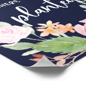 Bloom waar u bent geplant | Floral Typografie Poster (Hoek)