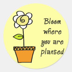 Bloom waar u bent geplant II Ronde Sticker