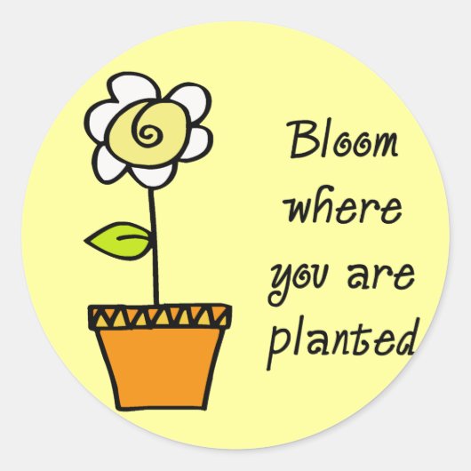 Bloom waar u bent geplant II Ronde Sticker (Voorkant)