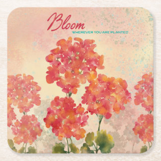Bloom waar u bent geplant kartonnen onderzetters