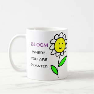 Bloom waar u bent geplant koffiemok