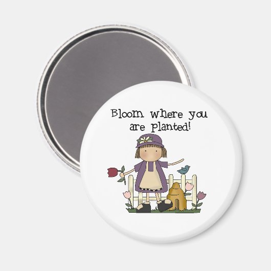 Bloom waar u bent geplant magneet (Voorkant / Achterkant)