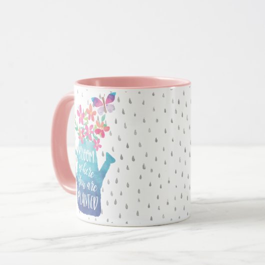 Bloom waar u bent geplant mok (Voorkant links)