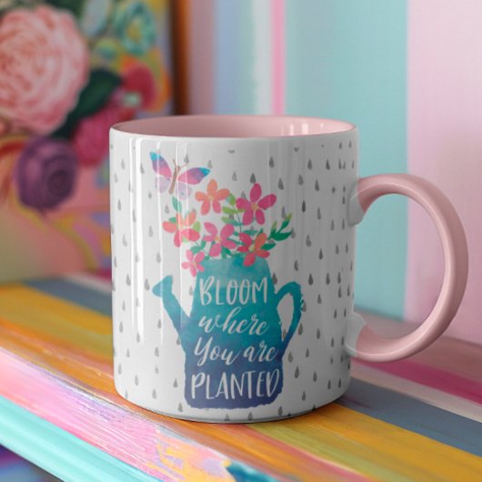 Bloom waar u bent geplant mok