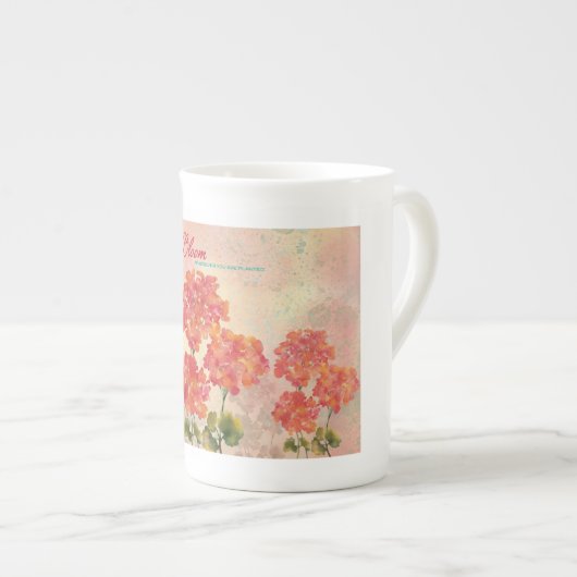 Bloom waar u bent geplant porselein kop (Voorkant rechts)