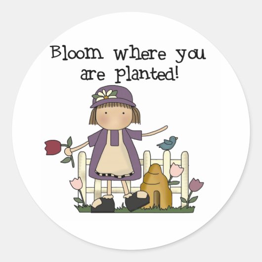 Bloom waar u bent geplant ronde sticker (Voorkant)