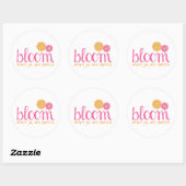 Bloom waar u bent geplant ronde sticker (Vel)