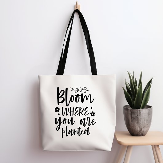 Bloom waar u Canvas tas bent geplant