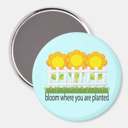 Bloom waar u Geplant Magnet bent (Voorkant / Achterkant)