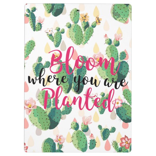 Bloom waar u het geplande Cactus Print Klembord be (Achterkant)
