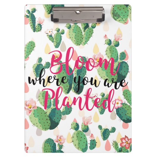 Bloom waar u het geplande Cactus Print Klembord be (Voorkant)