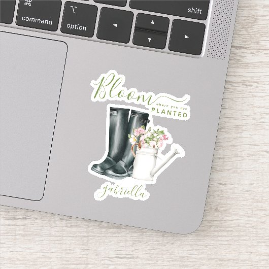 Bloom waar u Inspirerend citaat wordt geplant Sticker (Detail)