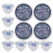 Bloom waar u op transparante wijze vinyl bent gepl sticker (Voorkant)