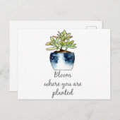 Bloom waar u Succulent bent geplant Briefkaart (Voorkant / Achterkant)