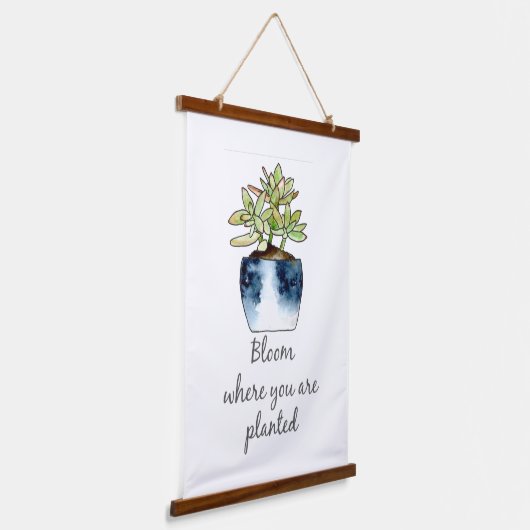 Bloom waar u Succulent bent geplant Hangend Wandkleed (Gebogen)