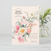 Bloom waterverf bloemen schitteren moderne veestui kaart (Staand voorkant)