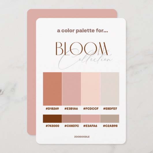 Bloom Wedding Color Palette Kaart (Voorkant / Achterkant)