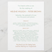 Bloom  Wedding Program in Cashmere Programmakaart (Achterkant)
