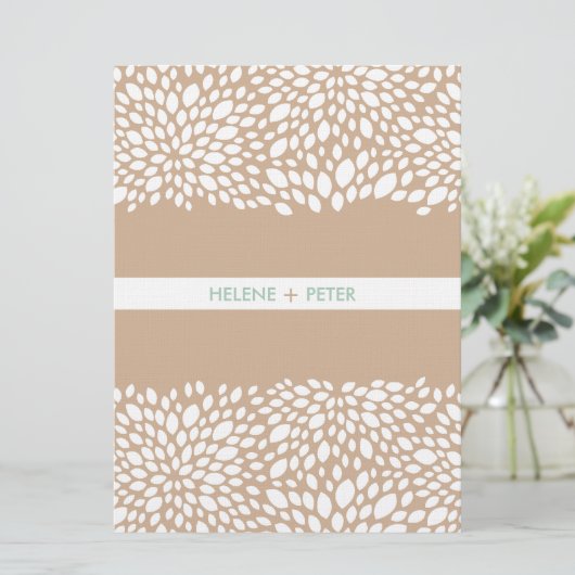 Bloom  Wedding Program in Cashmere Programmakaart (Staand voorkant)