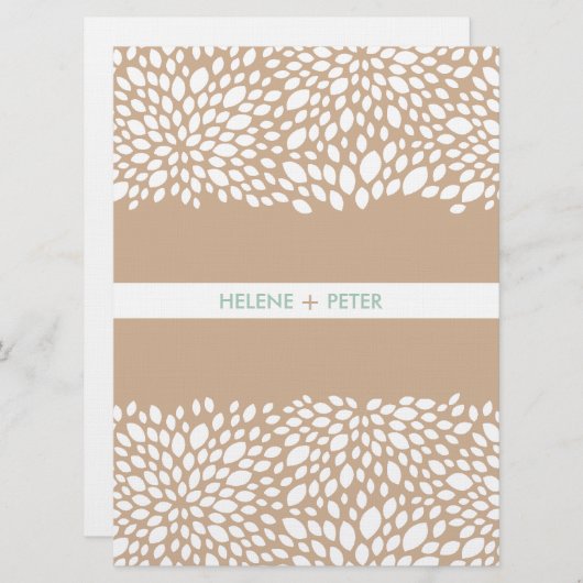 Bloom  Wedding Program in Cashmere Programmakaart (Voorkant / Achterkant)