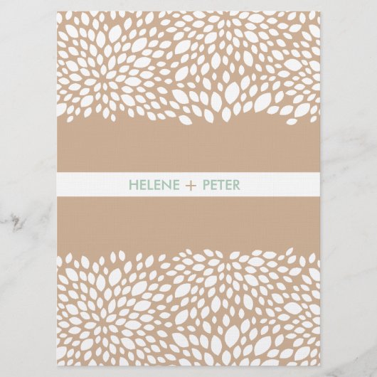 Bloom  Wedding Program in Cashmere Programmakaart (Voorkant)