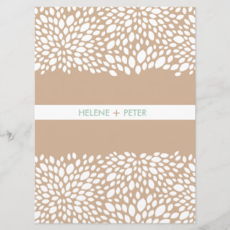 Bloom  Wedding Program in Cashmere Programmakaart