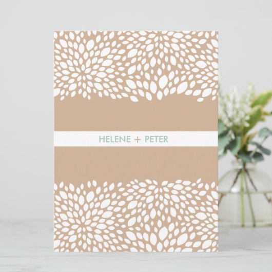 Bloom  Wedding Program in Cashmere Programmakaart (Staand voorkant)