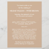 Bloom  Wedding Program in Cashmere Programmakaart (Achterkant)