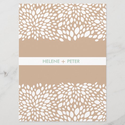 Bloom  Wedding Program in Cashmere Programmakaart (Voorkant)