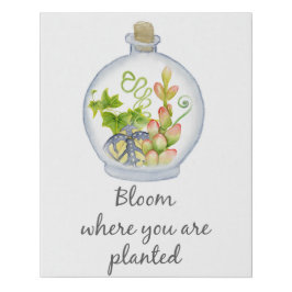 Bloom where Planted Terrarium Imitatie Canvas Print