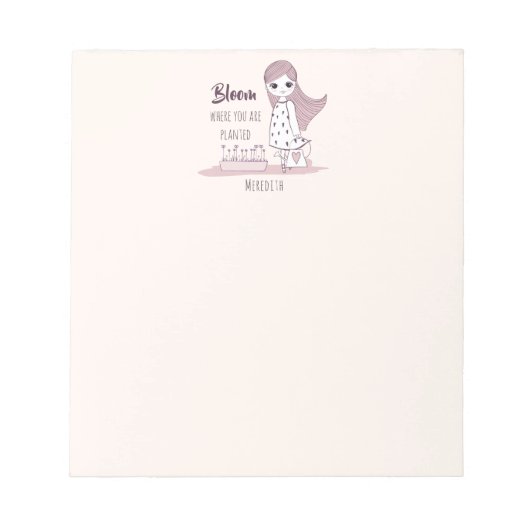 "Bloom Where You Are Planted" Inspiron Saying Notitieblok (Voorkant)