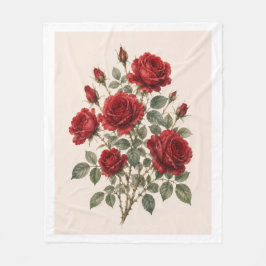 Bloom Where You Are Planted | Vintage Rose Botanic Fleece Deken