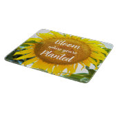 Bloom Where You're Planted Quote Gele Zonnebloem Snijplank (Hoek)