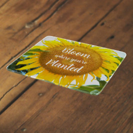Bloom Where You're Planted Quote Gele Zonnebloem Snijplank