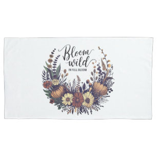 Bloom Wild: Earthy Wildflower Bouquet Design Kussensloop