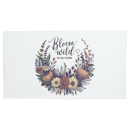 Bloom Wild: Earthy Wildflower Bouquet Design Kussensloop (Voorkant)