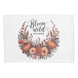 Bloom Wild: Earthy Wildflower Bouquet Design Kussensloop