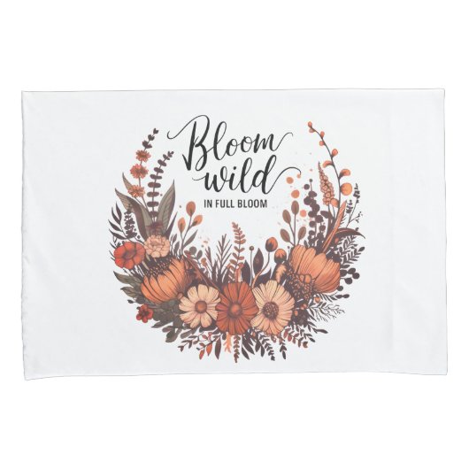 Bloom Wild: Earthy Wildflower Bouquet Design Kussensloop (Voorkant-Rechts)