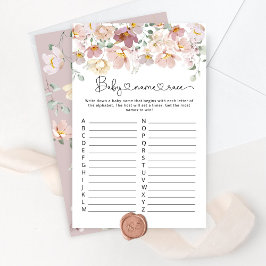 Bloom wildbloemen baby name race baby shower game