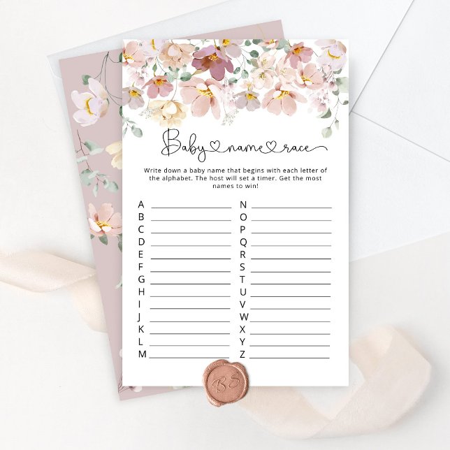 Bloom wildbloemen baby name race baby shower game (Creator heeft geüpload)