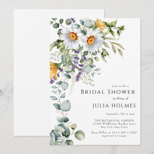 Bloom Wildflower | Bloemweide | VRIJGEZELLENFEEST Kaart (Voorkant / Achterkant)