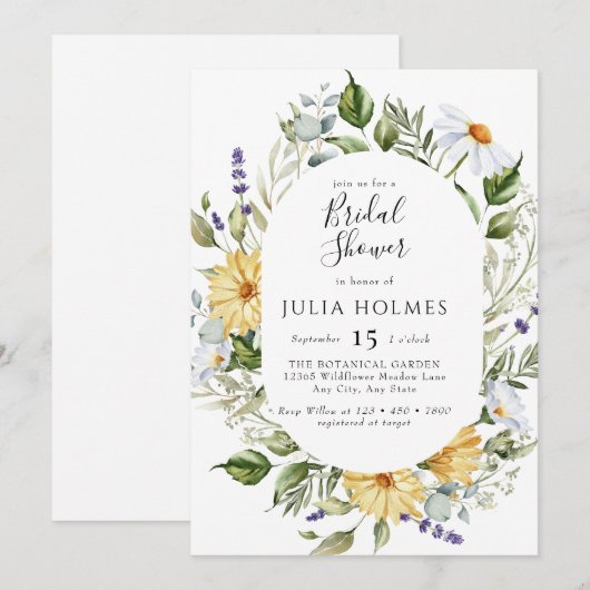 Bloom Wildflower | Bloemweide | VRIJGEZELLENFEEST Kaart (Voorkant / Achterkant)